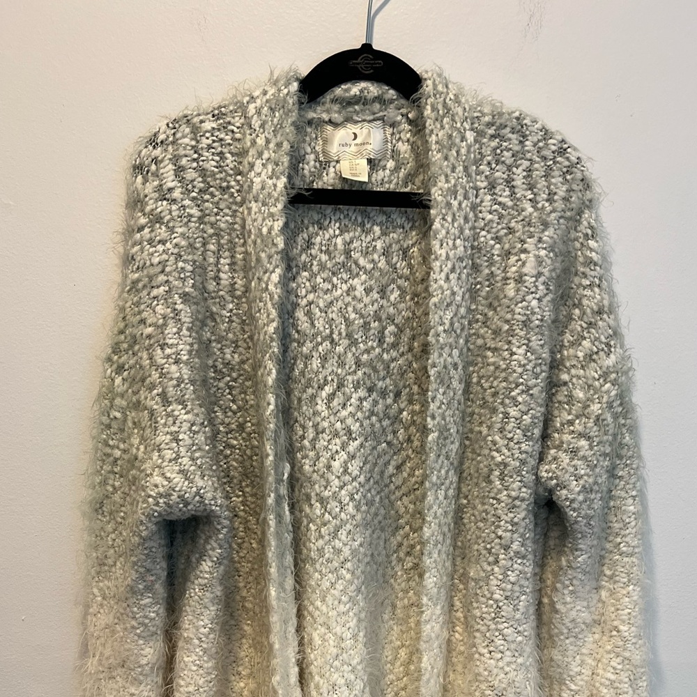 Altar’d State Ruby Moon open cardigan white/cream/gray